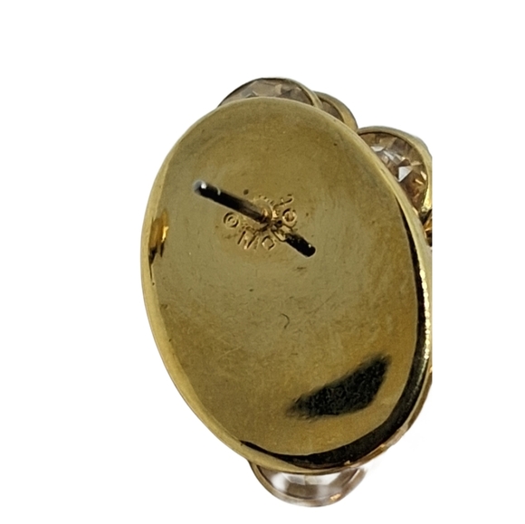 Vintage 90s Monet Bezel Set Crystal Cluster Earrings – Classic Statement Sparkle - Picture 6 of 6